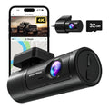 WDR, 1080P Cam & Vision, with Front Loop 32G DashCam with and Dash UHD Free Night Recording Dashcam Rear, 4K WOLFBOX Front GPS WiFi, and Card, Rear Car