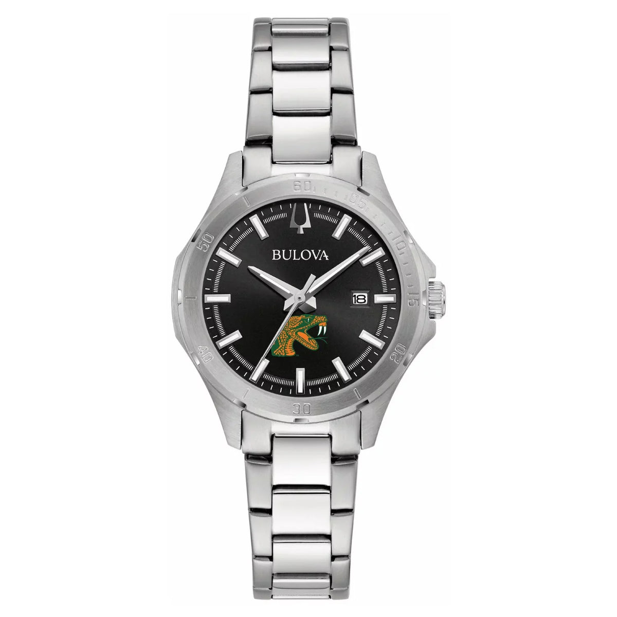 Rattlers Steel Black A&M Women's Sport Watch Classic Florida Bulova Stainless
