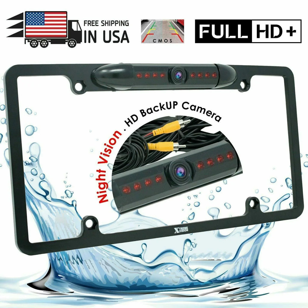 Backup View Rear Plate Wide Waterproof License Night Vision HD Camera Angle 6x Bundle