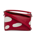 Red Puzzle (Good) Pre-Owned Authenticated Calf Mushroom Small Leather Satchel Edge Unisex LOEWE