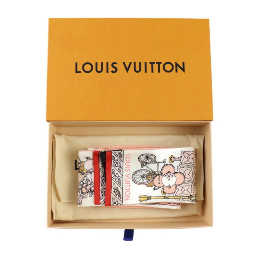 Vuitton LOUIS Monogram Ribbon (Like Rose Hide Multicolor Vivienne Scarf M77780 New) VUITTON Seek Bandeau and Silk Pre-Owned