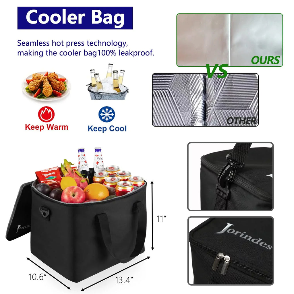 Organizer for Vehicle Bag, Trunk 3 Sedan, proof Suitable Suv, for Truck,Van Compartments Car with Waterproof Insulated Collapsible Cooler Leak Organizer Car