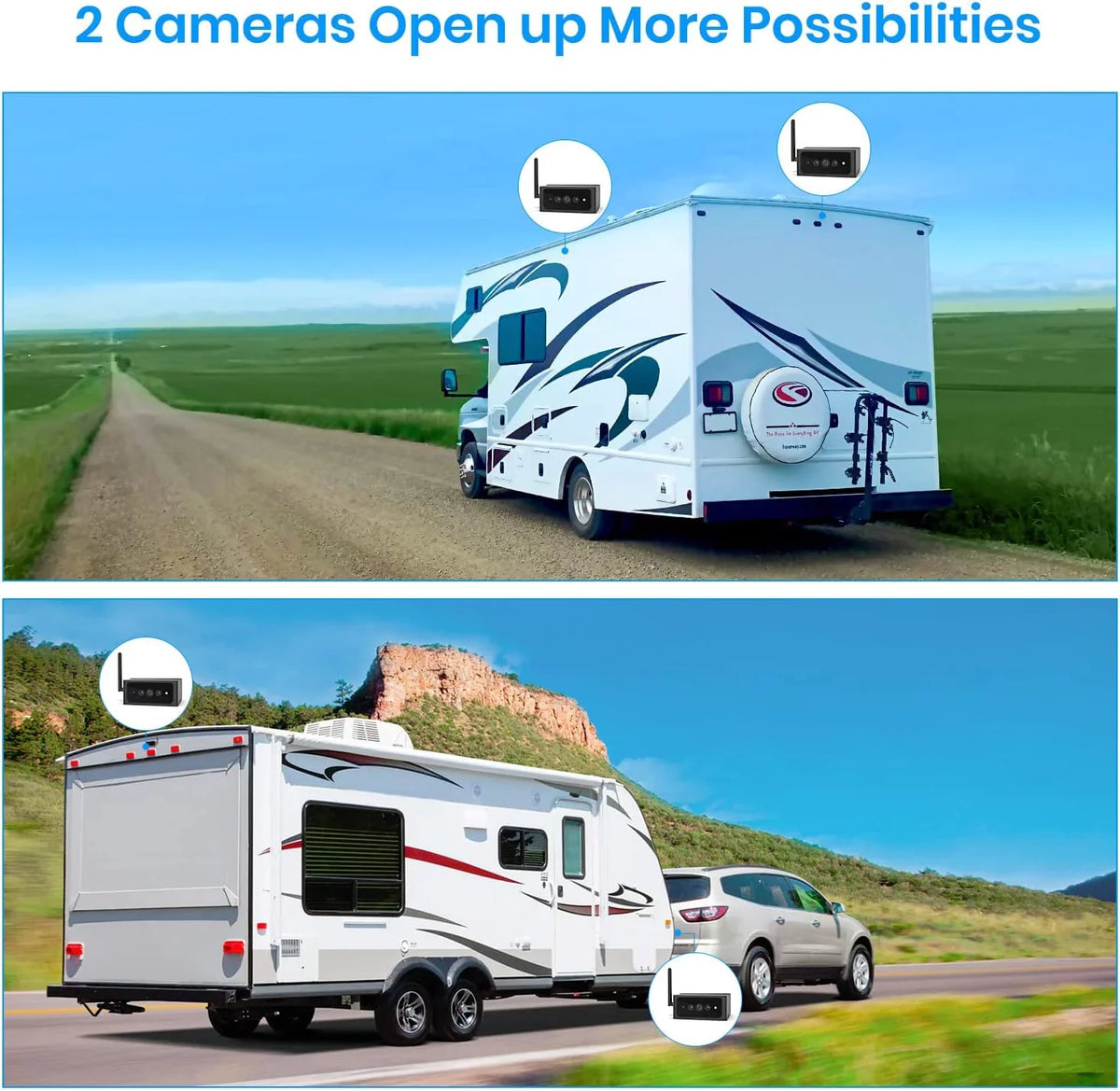 Solar4 Car/Truck Camara Wires Backup Vision for Back Camera Night Installation AUTO-VOX for Wireless RV Camera up , 1080P View Only,No IR Rear