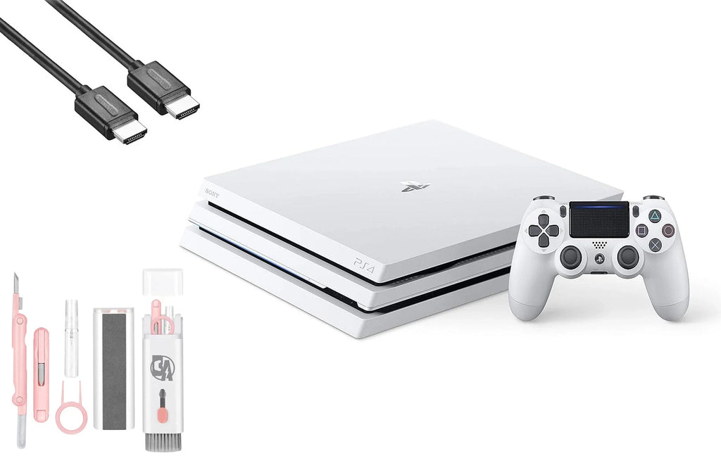 Glacier White Kit Pro With AXTION 4 Gaming 1TB Cleaning Sony HDMI Like Bundle BOLT PlayStation New Cable Console