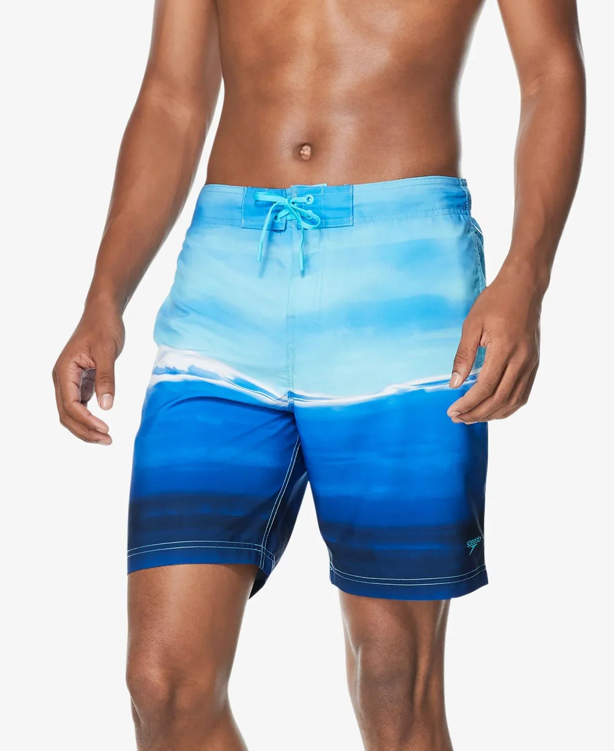 Mens Speedo Tie Bondi Board Two Way Plus Upf Shorts 20Inch Ombre Dyed Drift Stretch 50 Down