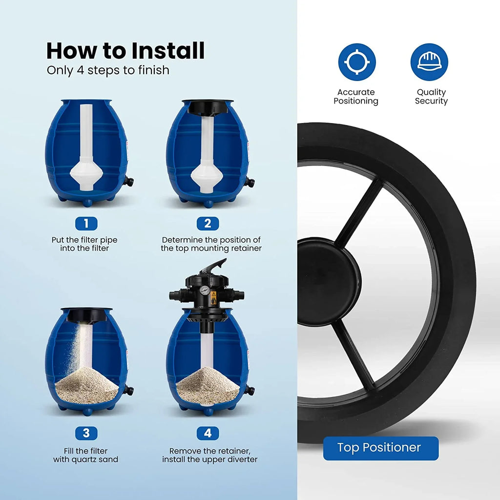 with Hp VIVOHOME Filter 15360 Fits Pool Capacity 45 GPH Pump, Sand Gallons 2380 3/4 Pound Pool, Sand