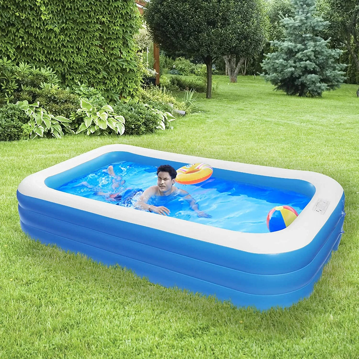 x 22" Thickness Inflatable Blue 0.4mm Pool Swimming 120" - 72" Moselota x Wall