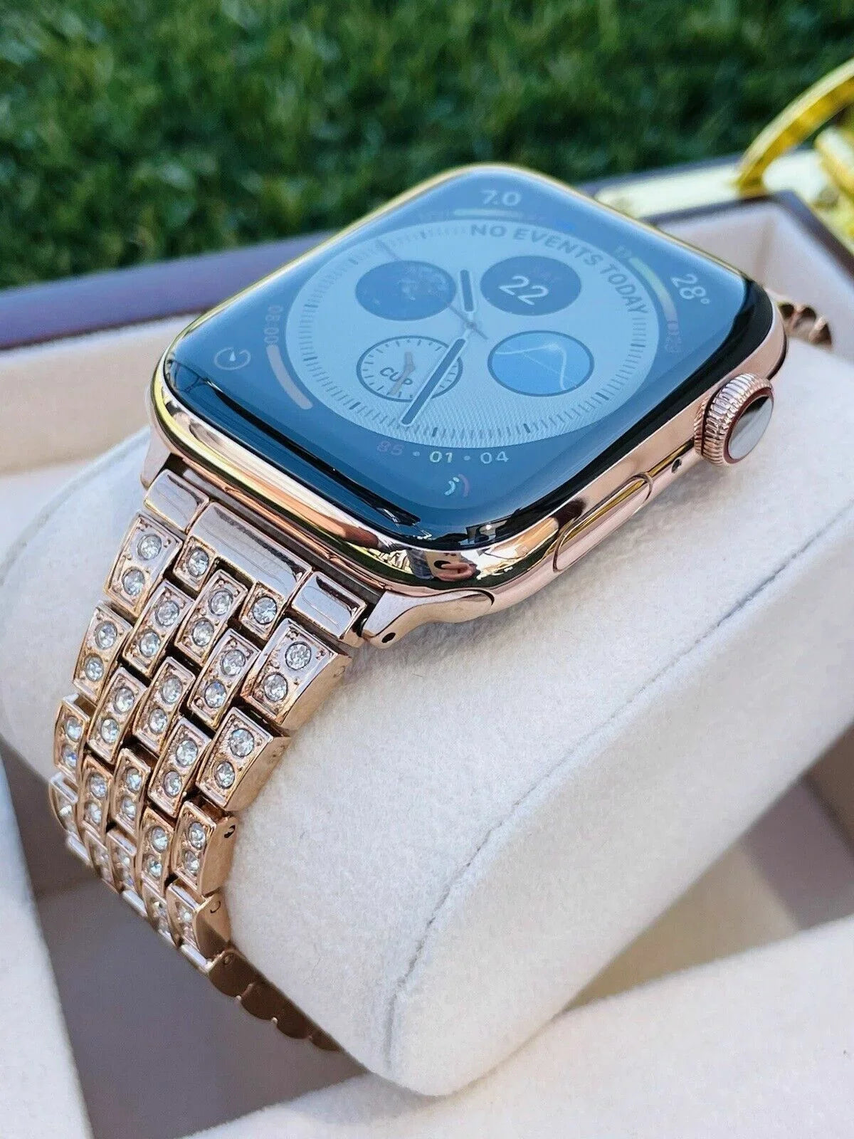 Band Custom Gold SERIES 7 Rose 24K Gold 45MM Rose iWatch Steel Stainless