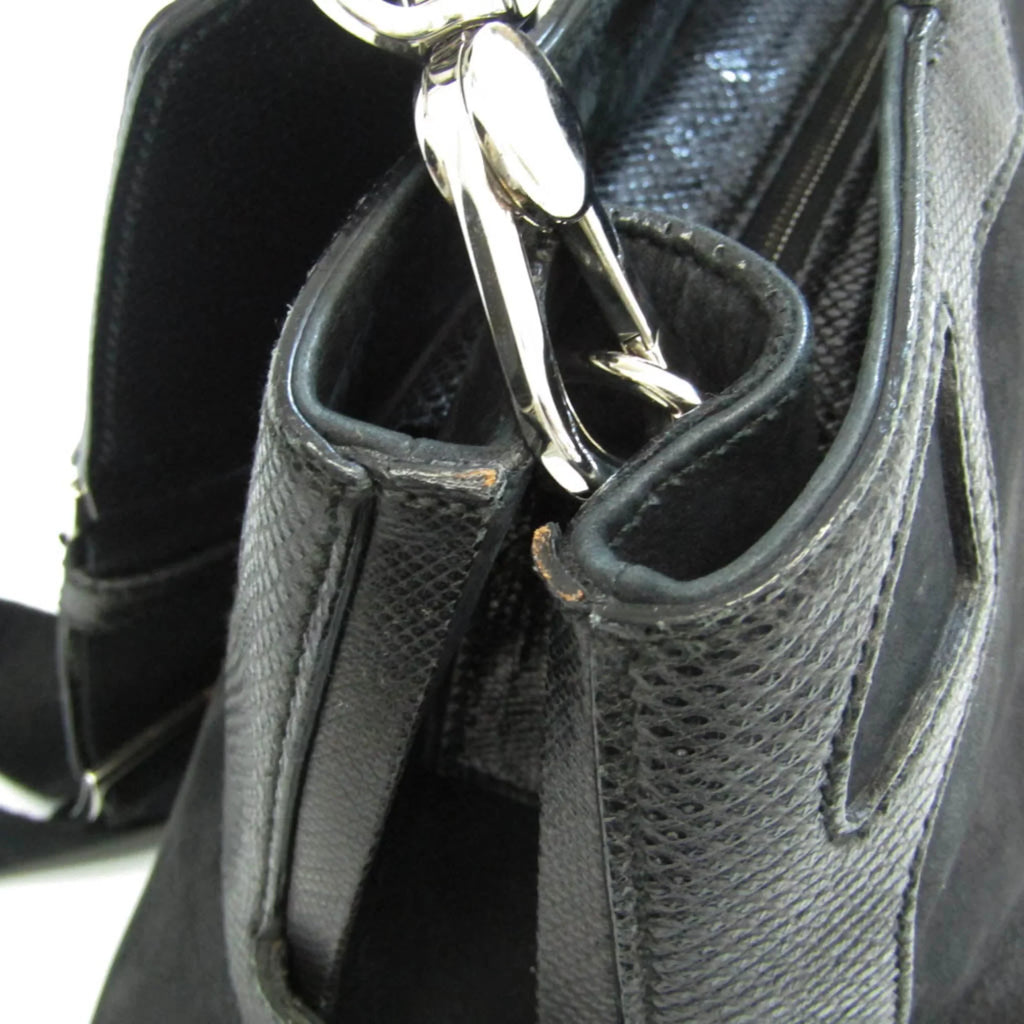 L1000928 Suede,Leather Snake (Good) Cartier Pre-Owned Handbag,Shoulder Marcello Bag Water Black Women's