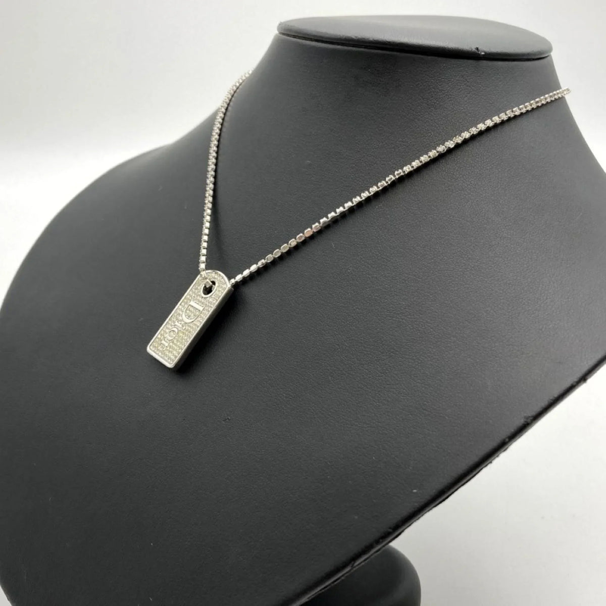 (Good) Women's Dior Rhinestone IT1TZZH18V36 Christian Color Silver Pre-Owned Plate Necklace