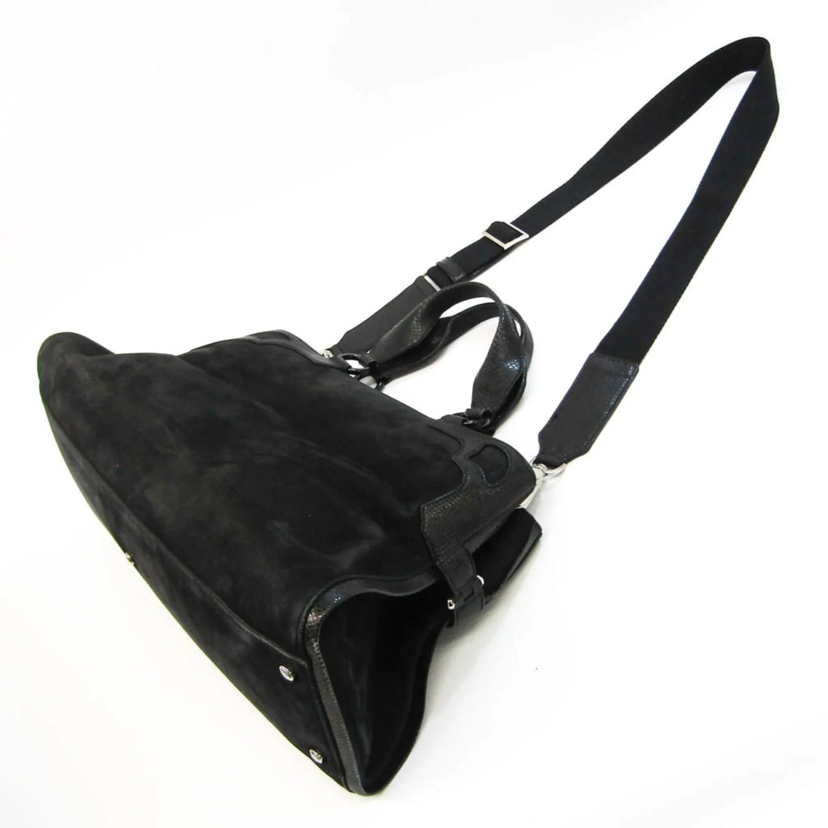 L1000928 Suede,Leather Snake (Good) Cartier Pre-Owned Handbag,Shoulder Marcello Bag Water Black Women's