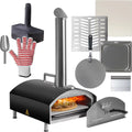 Pizza Slotted with Oven Scoop, Box Steel Deco Stone, Pizza 2-in-1 Pizza and Scraper, Stainless Open Peel, Grill 3-Layer Construction, Outdoor Functionality, (Black) Pizza Dough Grill Oven 13" Chef