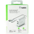 Charger - + Cable Belkin for White 8-Pin USB Wall (24W) Dual iPhone