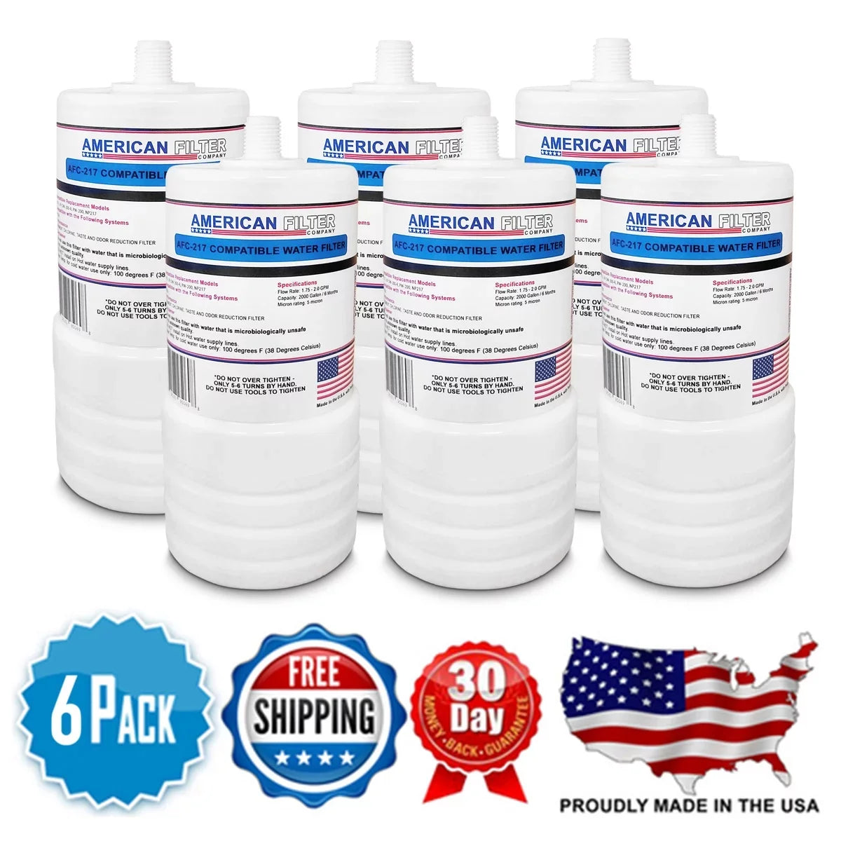 Filter U.S.A. AFC - , Made # Brand Cartridge CFS217-H 6 Model , - AFC-APH-217 in with Water Compatible , 3M® Pack