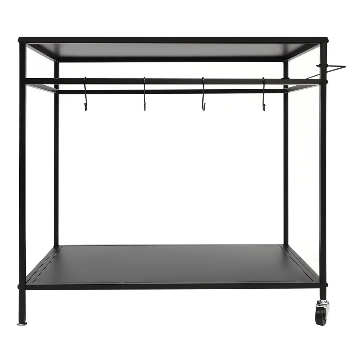 Movable Cook Outdoor Food Serving Station 2-Tier Grill Table Rack Shelf Cart BBQ Prep