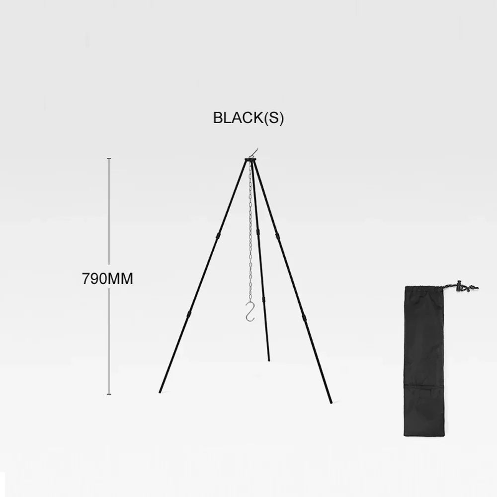 Pot Hung Arealer for Folding Aluminum Bracket Camping Stand Tripod BBQ Detachable Alloy Portable Rack Campfire Picnic Bonfire