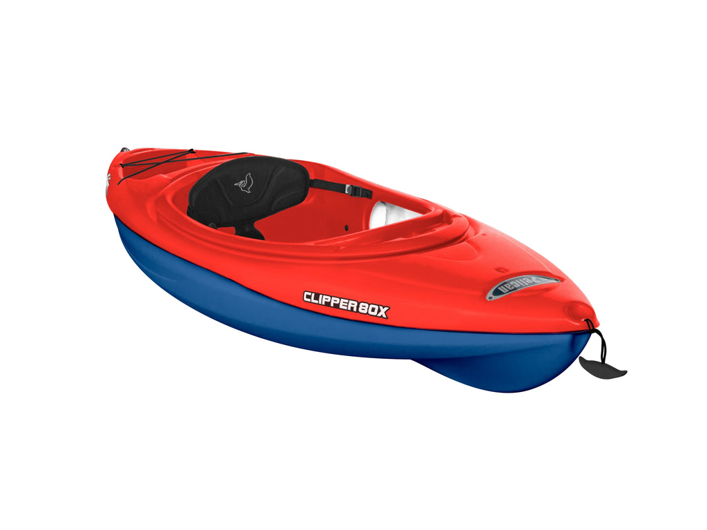 Recreational 8ft & Pelican & Royal Clipper - Person with Sit-in Paddle One Red Kayak- 80X - Blue