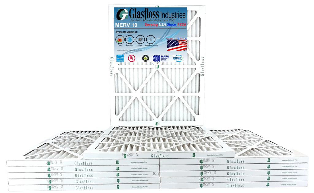 Filter Glasfloss -Qty:12 - Made in (Actual 27.5x7/8 Air x Size: 10 22x28x1 inch) - MERV USA 21.5 Furnace -