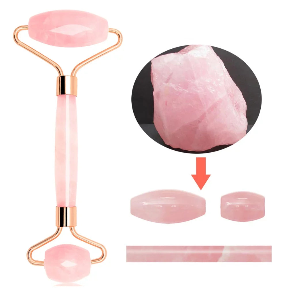 Massager Quartz Skin Care Jade Lines Tools, and Body Roller Roller, Wrinkles Facial Roller, for Relaxing Eyes, Sha Gua Relieve Face Rose Face, Fine Muscle Beauty Neck, and