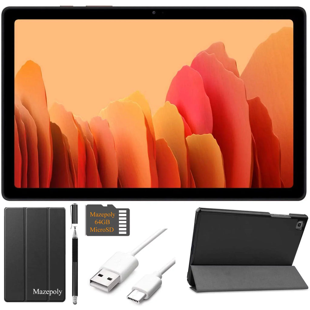 Samsung 2021 A7 (2000x1200) Tab Accessories Mazepoly Bundle, Bluetooth, OS TFT Gold) Tablet Galaxy RAM, (64GB, Wi-Fi 10.4'' with 10 Android 3GB Display
