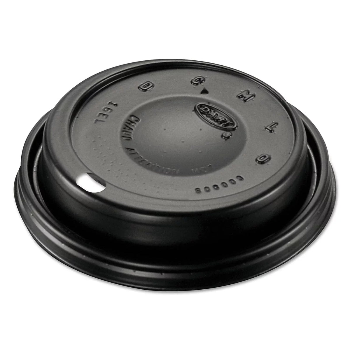 Sipper Black (1000/Carton) Lids Cappuccino Plastic 16ELBLK Dart - Dome