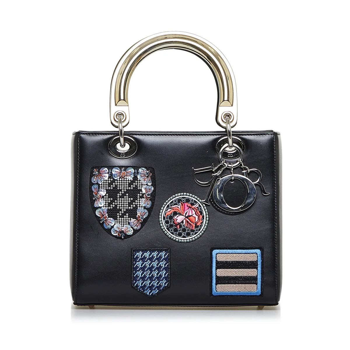 Black Unisex (Good) Pre-Owned Medium Judgement Lady Satchel Leather Calf Authenticated Dior