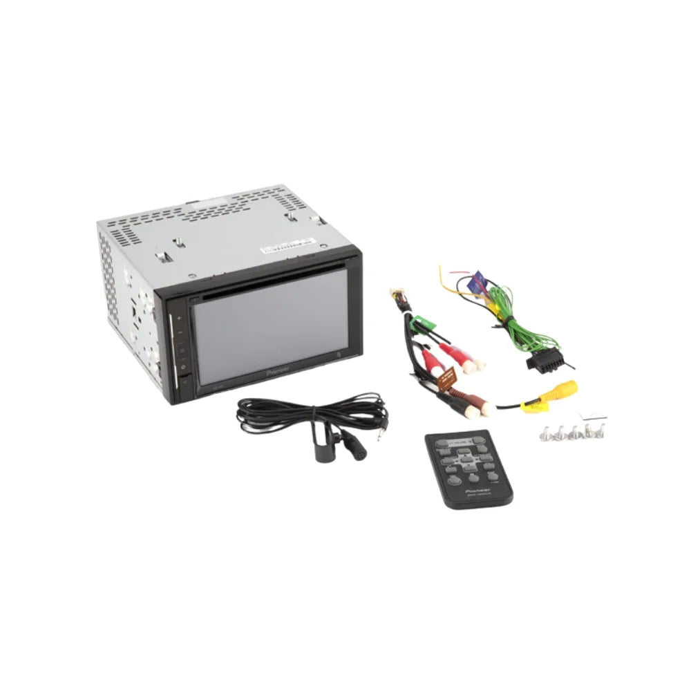 W/ Bundle 6.2" AM/FM AVH-241EX DVD/CD DIN Stereo Media Bluetooth/Backup Car Silverado Kit/in-Dash Receiver Pioneer 2014-2016 Double Touchscreen Chevrolet Camera/Installation KIT4784 Digital for with