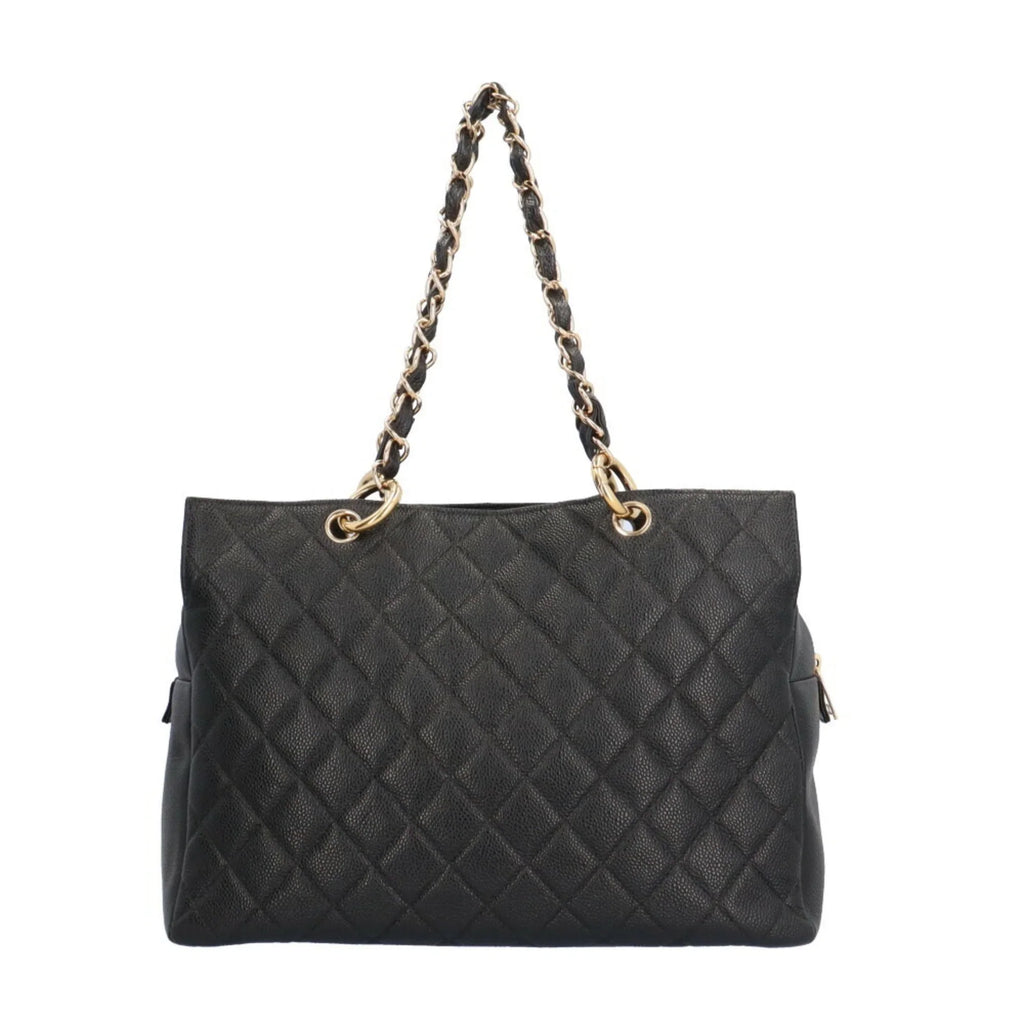 Women's Pre-Owned Caviar Bag (Good) Chain CHANEL Shoulder Black Tote Skin