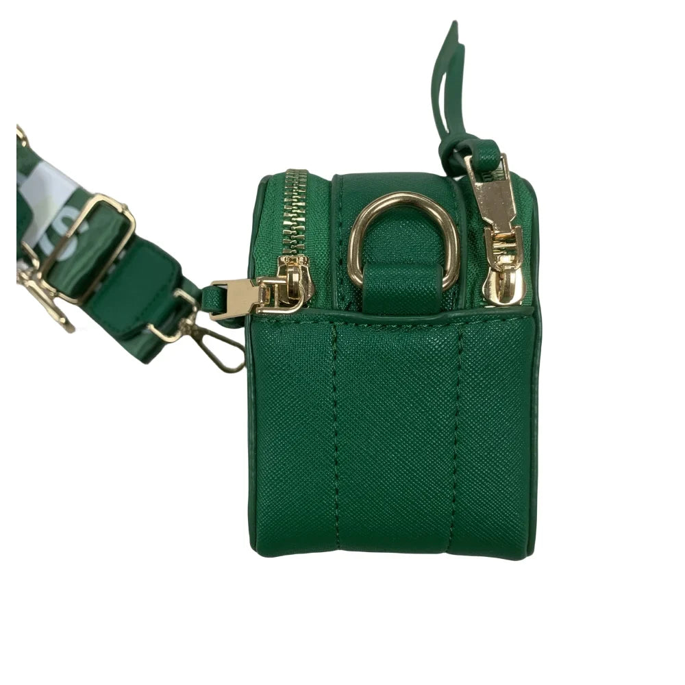 Leather Logo Bag Strap Women's body Cross Snapshot Chain with Black