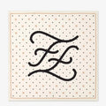 Fendi cm Ivory Silk Black Logo FF Karligraphy 33 Scarf FXT337