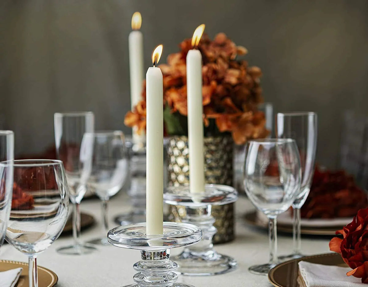 Table 7.5 Unscented Wedding for Decoration Party, Dinner - Christmas, Household Candles 30 Pack Burning - - Smokeless Taper Spa, Bolsius Long Hours Candle Ivory Bulk