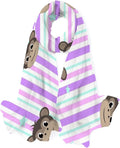 Women Lightweight Stripe Shawl Hyjoy On Silk Wrap Long for Scarf Scarves Girls Faces Neck Monkey