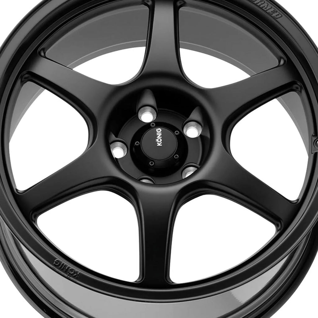 Matte Hexaform 5x114.3 Konig 17x8 (38mm) 106B Black Wheel