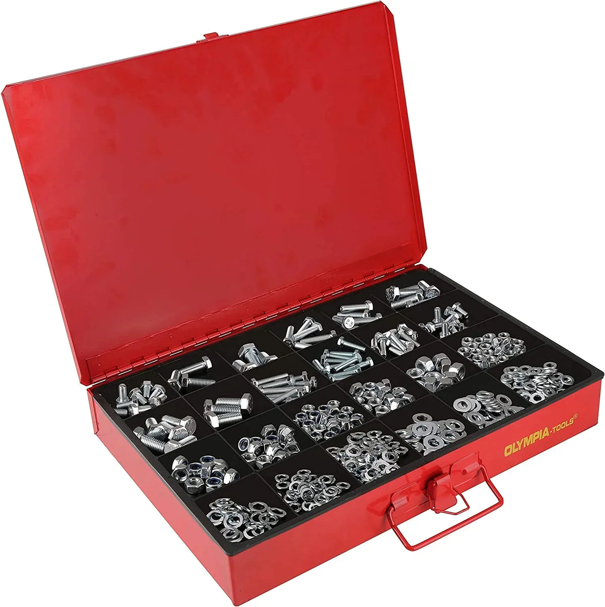 QCAI includes Small Hardware, 4-Drawer 2500-pieces Hardware Organizer black/red 90-806