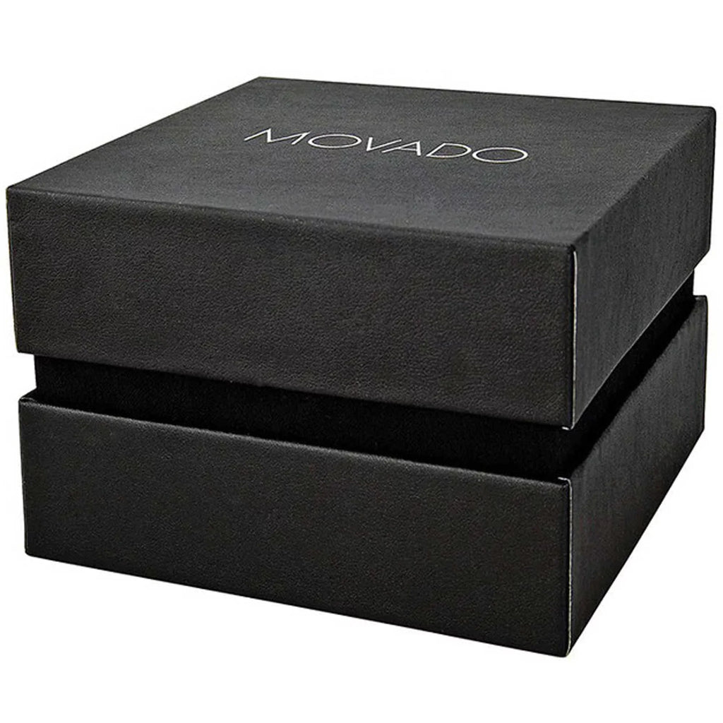 Movado Classic Black Watch Museum Rose 0607315 Leather Gold Men's