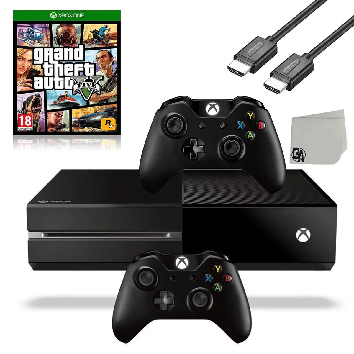Like GTA V Cable BOLT Xbox 500GB HDMI One AXTION Included Gaming Bundle New Game Console 2 Controller Original With Black Microsoft