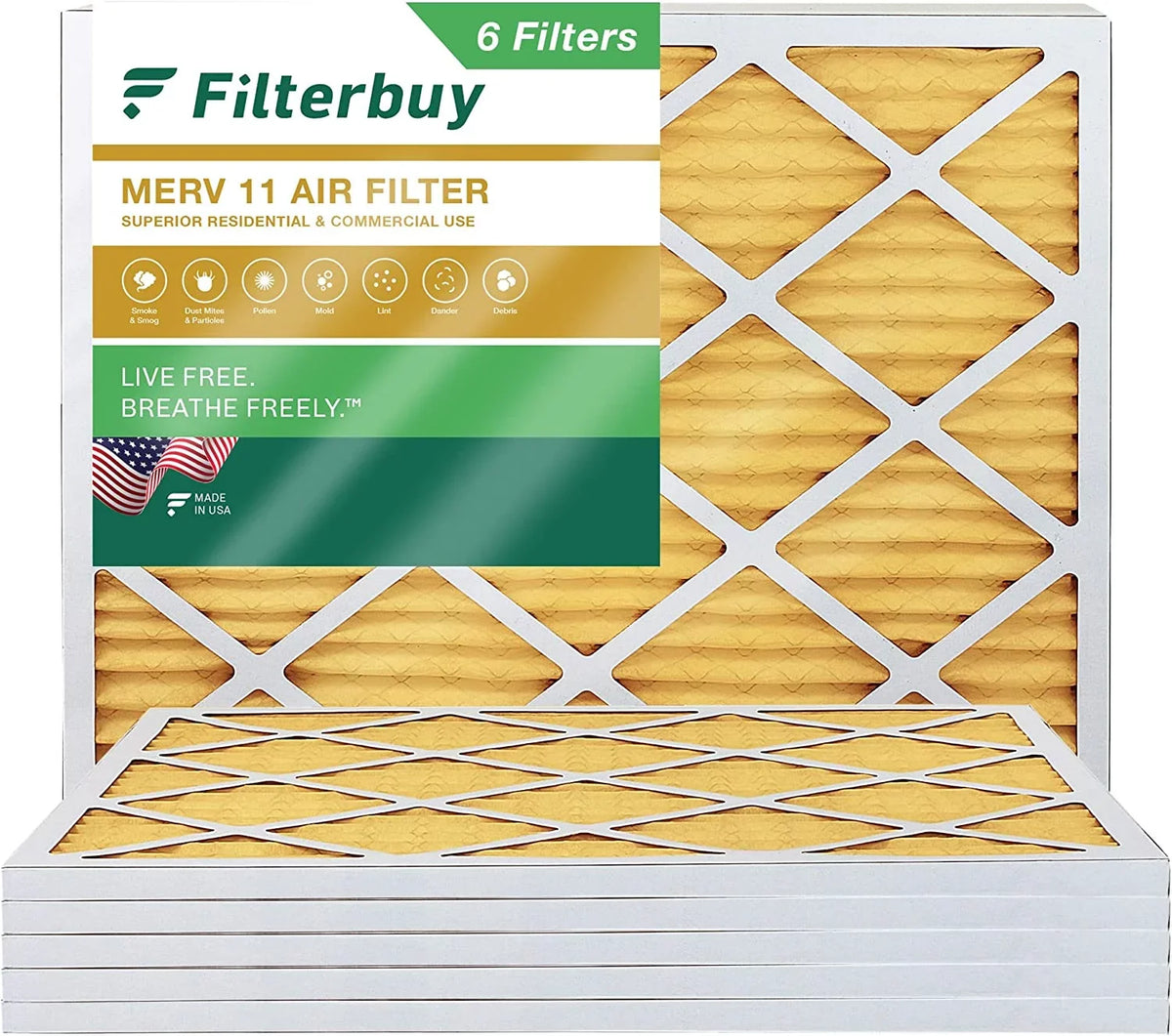 Filters 17x20x1 AC Pleated 11 Furnace MERV HVAC (6-Pack) Filterbuy Air