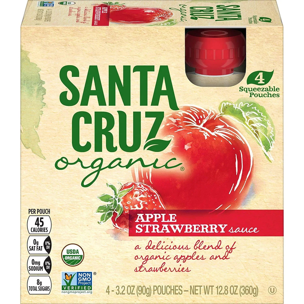 of Apple 4 2 Santa Apple -- Sauce Organic® Pouches Strawberry Cruz Pack