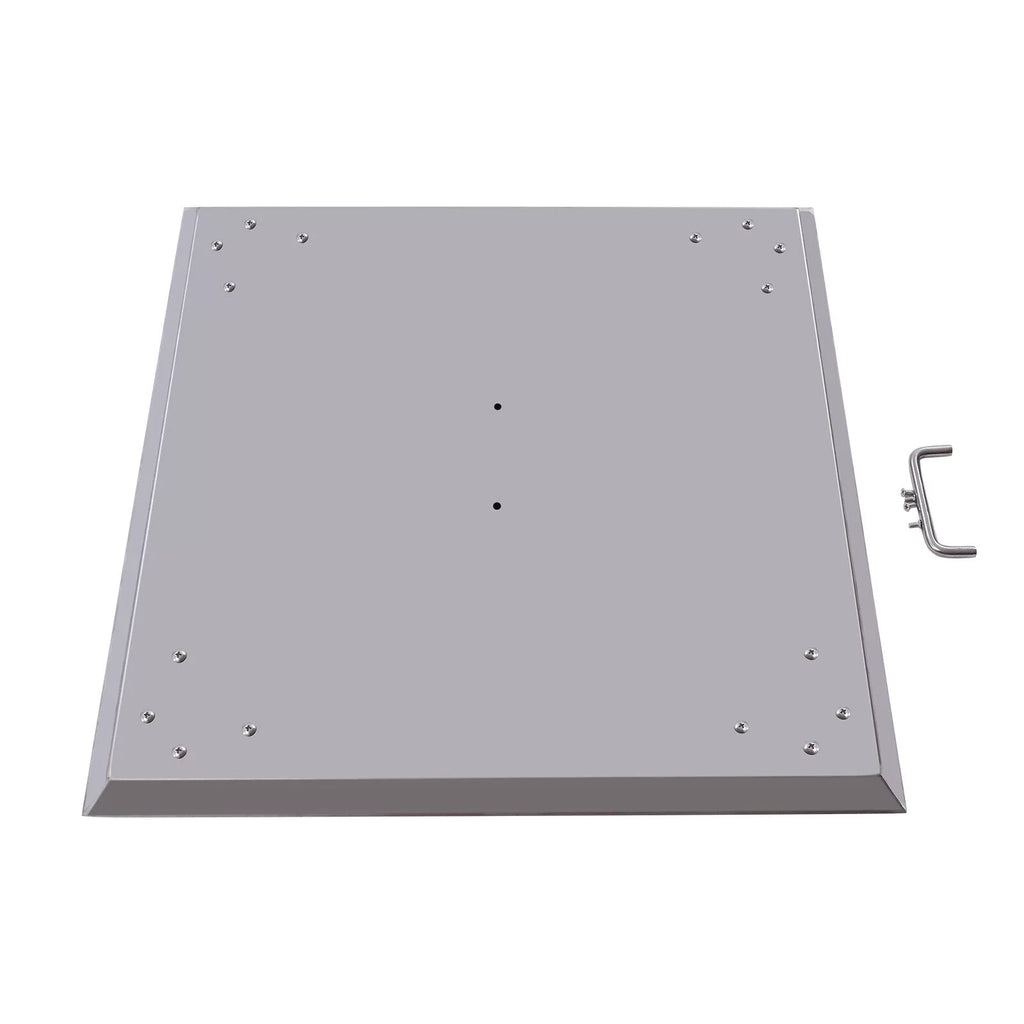 with Down Cover Pit and Legs Steel Deflector Push 24*24in Out Heat Fire Burner Square to Pit Fire Stainless Foldable Heat Miumaeov