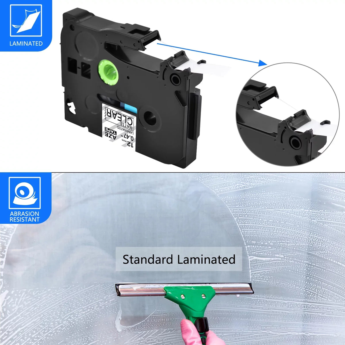 P-touch Black GREENCYCLE Matte Tape 12mm Compatible TZ-M31 for Laminated TZeM31 on Clear Brother TZM31 TZe-M31 Label 30PK 0.47"