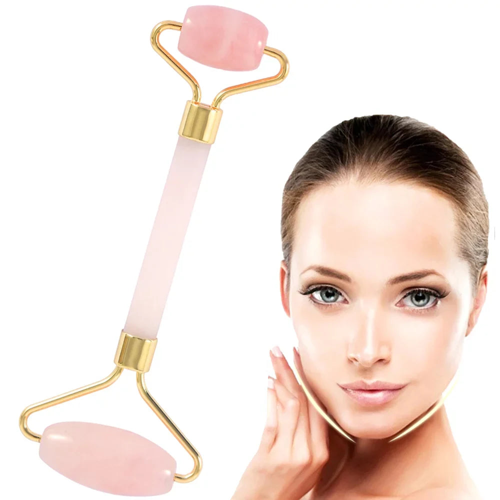 Massager Quartz Skin Care Jade Lines Tools, and Body Roller Roller, Wrinkles Facial Roller, for Relaxing Eyes, Sha Gua Relieve Face Rose Face, Fine Muscle Beauty Neck, and