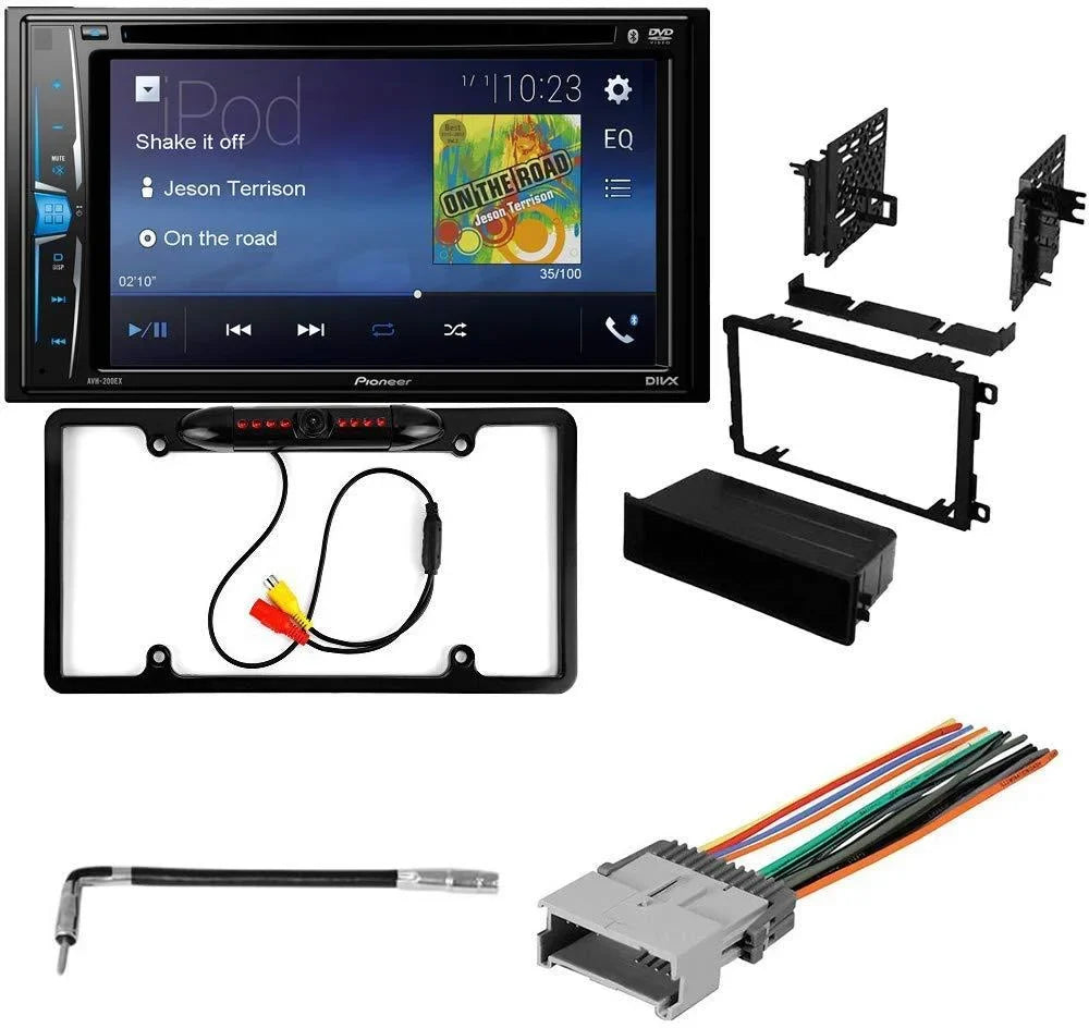 Kit Installation For Car & Kit Pioneer Bundle Din Classic 2007 Touchscreen, Silverado - (5Item) Double Bluetooth with KIT2332 AVH-241EX Mounting Stereo Backup Chevrolet / Camera,