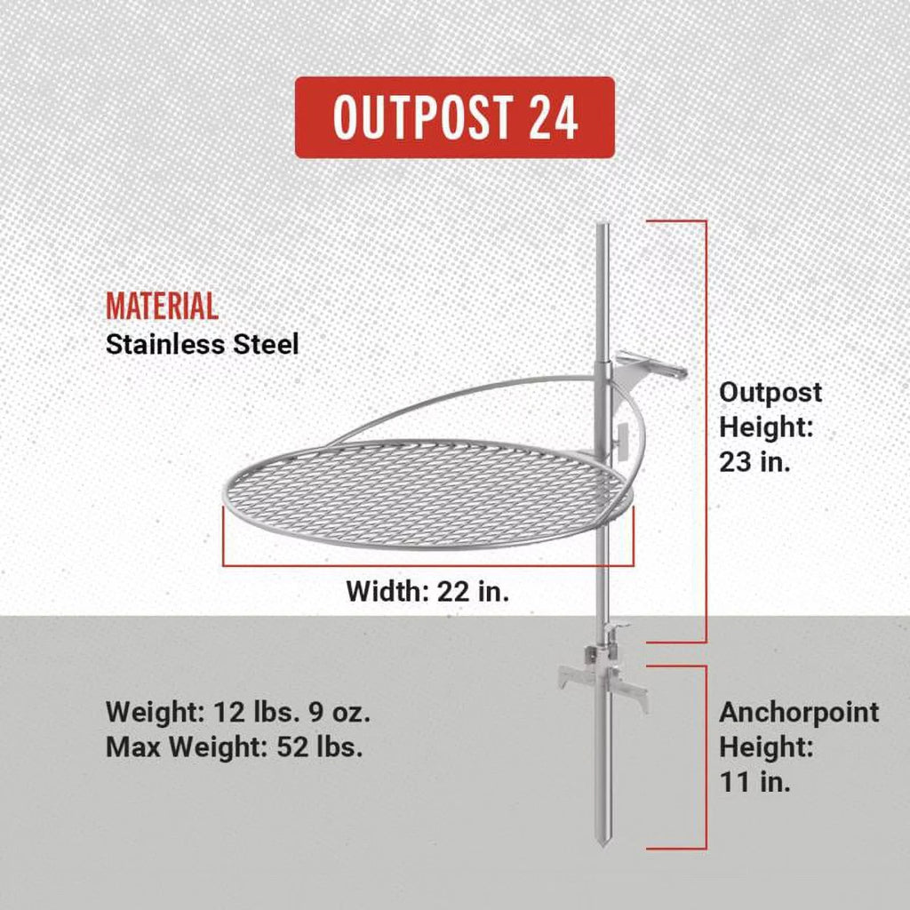 34 27 Outpost X pk 24 in. Camp Grill W H Breeo Silver 1 in.