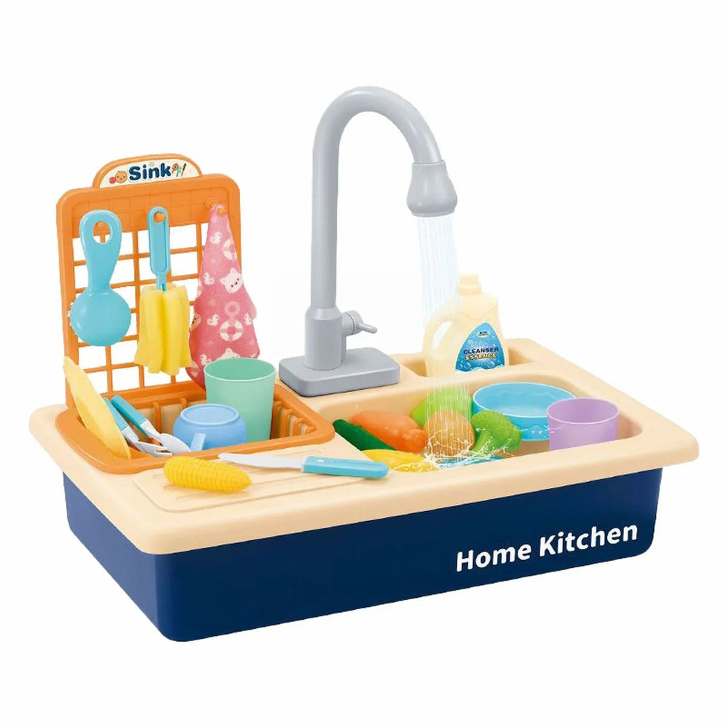 Play Kitchen for Running Role With System Sink Boys Children Play Alphabet Playing Cycle Pretend Electric Toddlers Toys Girls House Toys Dishwasher Toy Automatic Water for Water Game Board Board