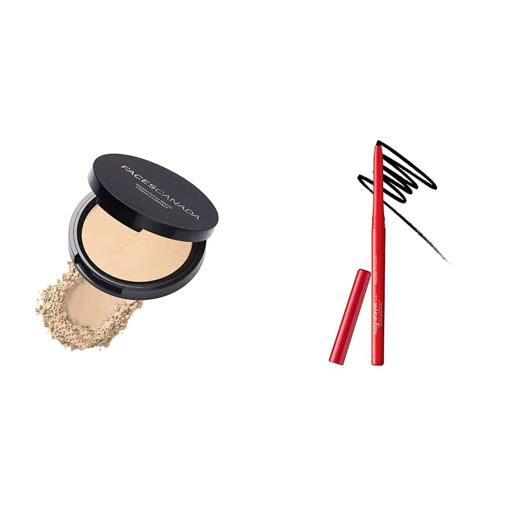 Shea SPF-20 Butter Combo and Vitamin (0.35gm) Magnetase Weightless E Matte Compact - (9gm) Mascara & Canada Natural Faces