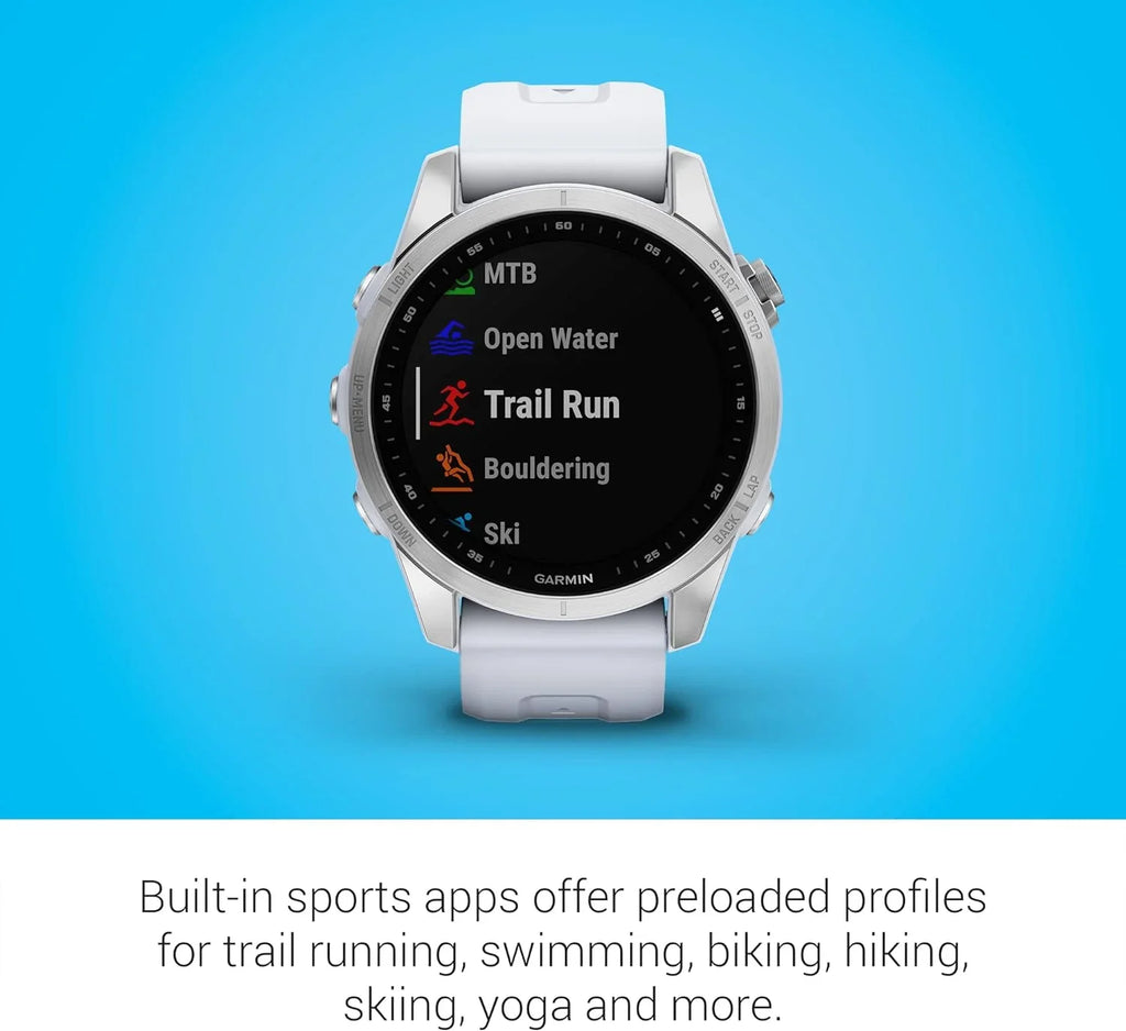 (Refurbished) Adventure Garmin Smartwatch, Silver Sized 7S, Smaller with Fenix Whitestone