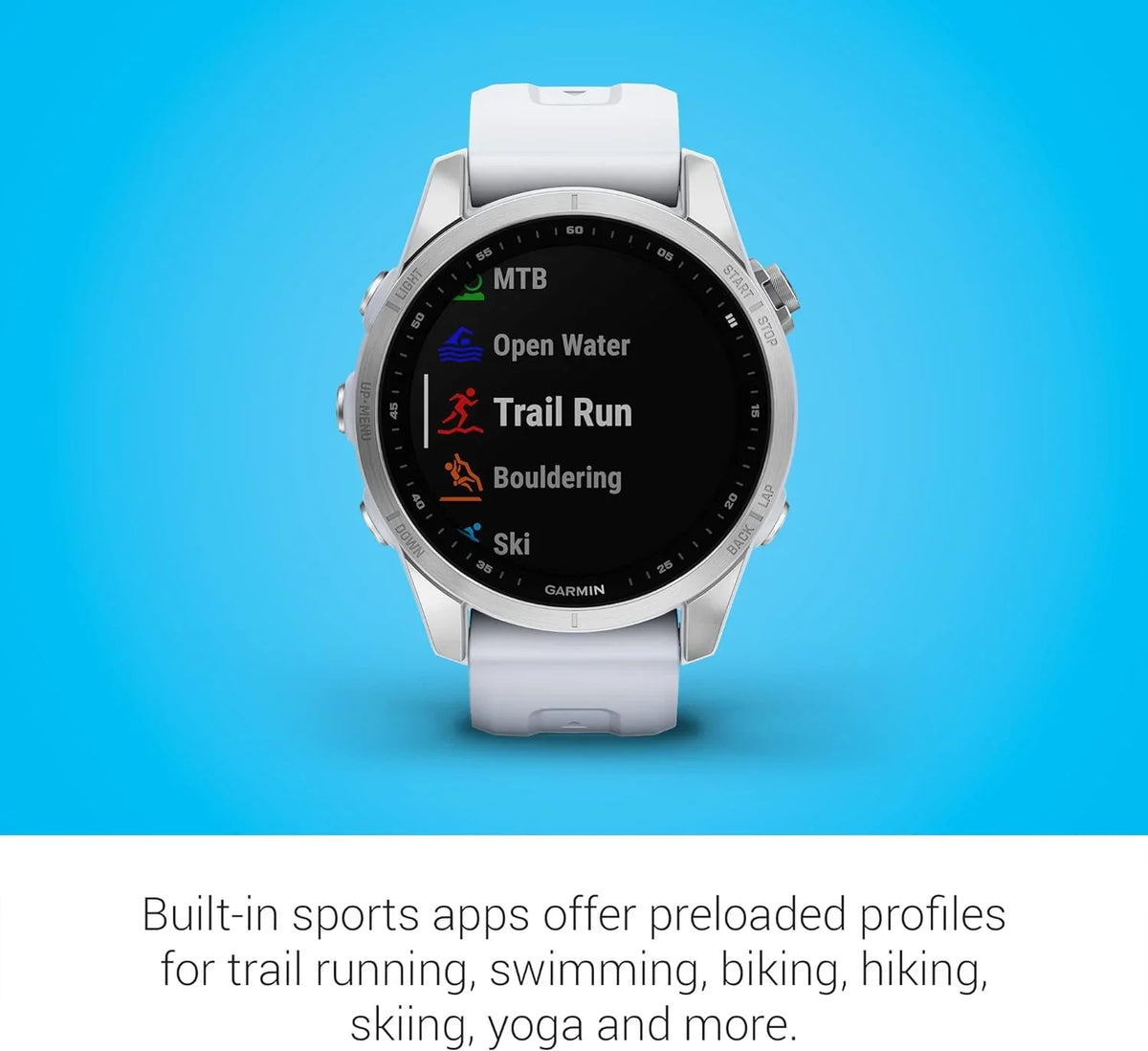 (Refurbished) Adventure Garmin Smartwatch, Silver Sized 7S, Smaller with Fenix Whitestone
