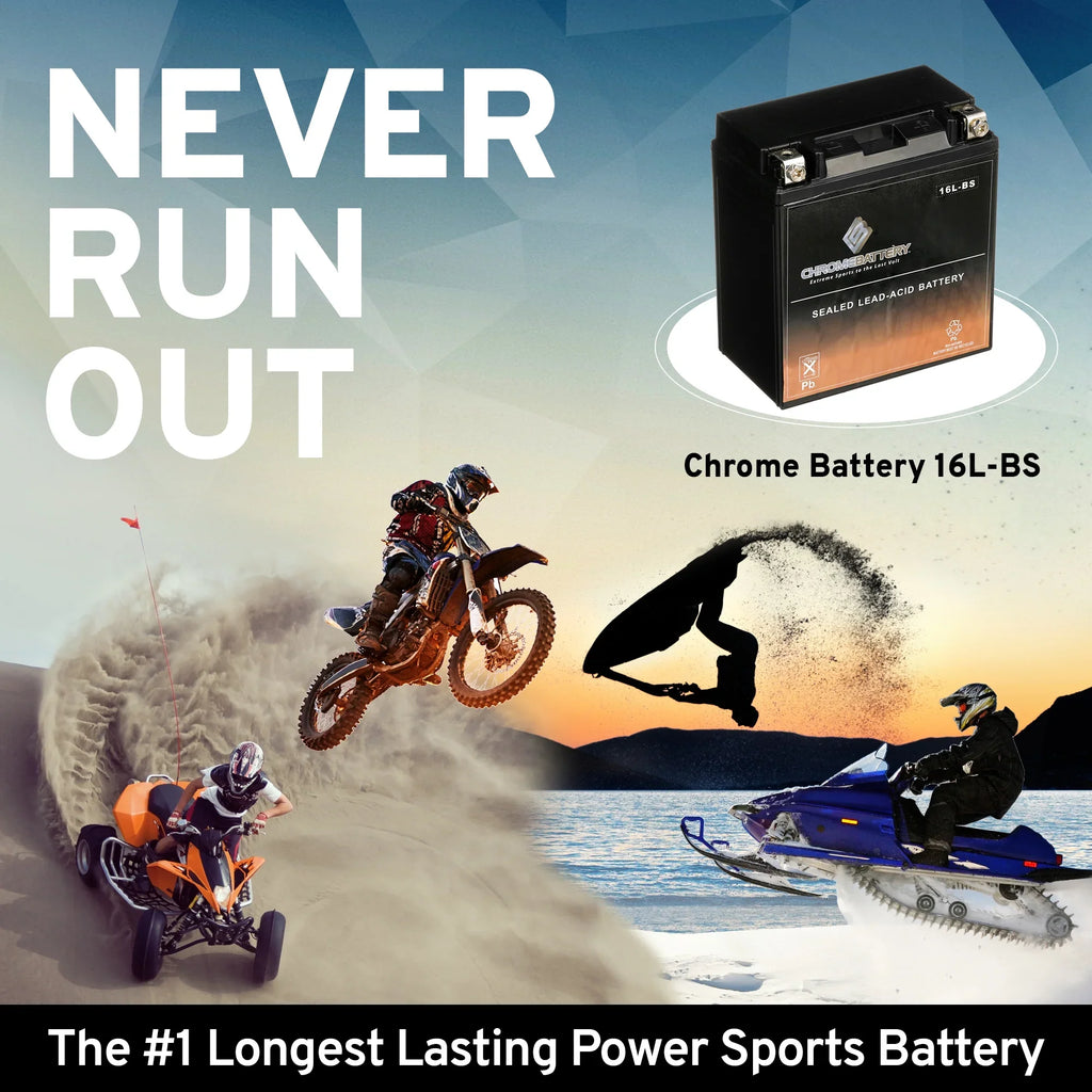 YTX16L-BS Chrome Battery Volt,14 Battery CCA) Ah, Ski Jet Sx 1987 (16L-BS 12 230 Js650 Kawasaki for