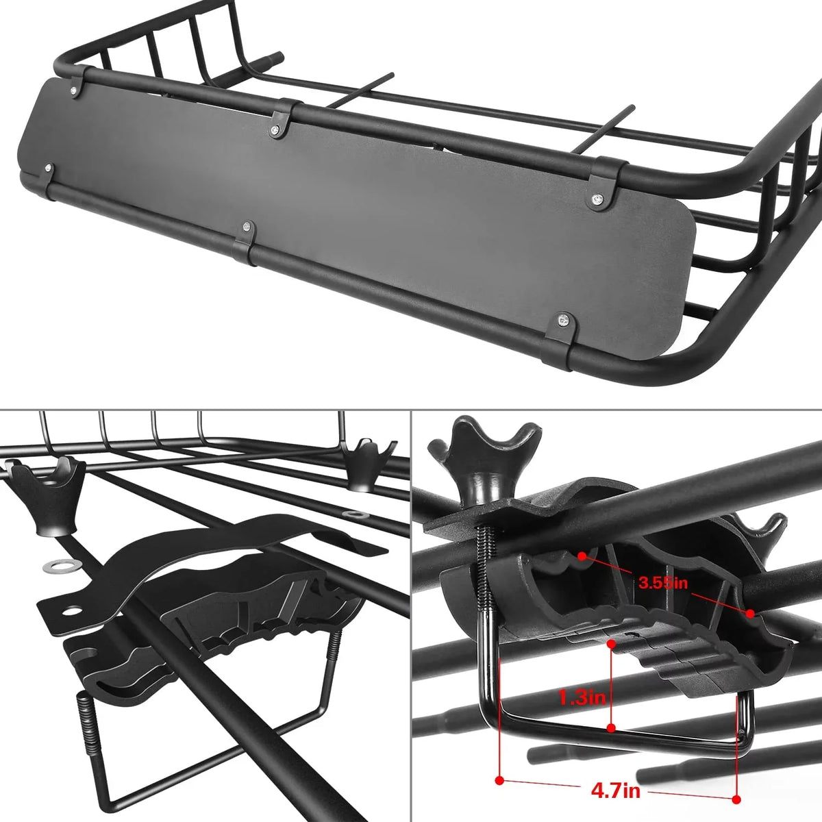 for Net, Rack, Carrier 54" Tie Rooftop Duty Waterproof Thten Capacity, Basket Rack Luggage 150lb Roof Steel 34" Holder Construction Down with SUV, Heavy x Cargo Car Top Bag, Strap, Extension and