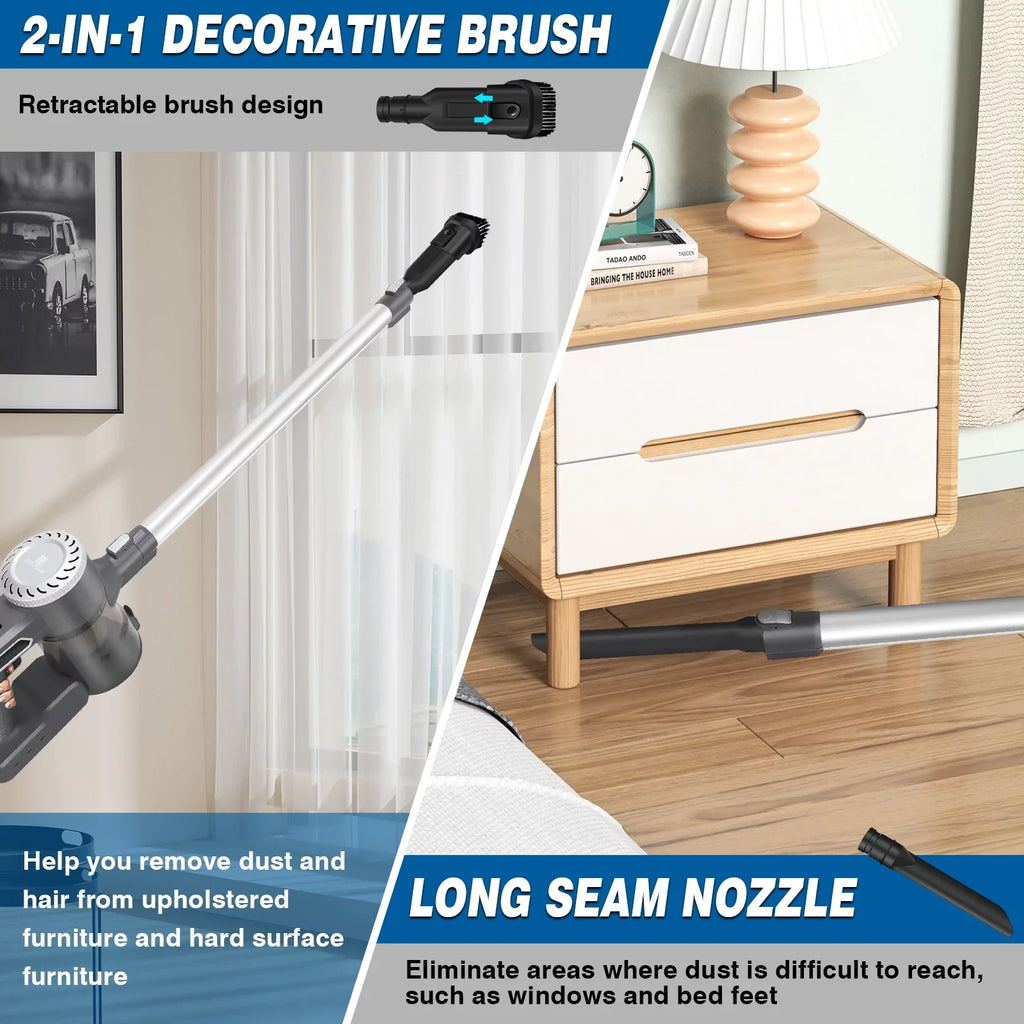 Dayplus Cleaner, 30 Vacuum for HEPA to Up Home Upright Stick Runtime, Mins in Filtration Powerful Cleaners Cordless 1 6 with Lithium Batteries, Vacuum 2000mAh